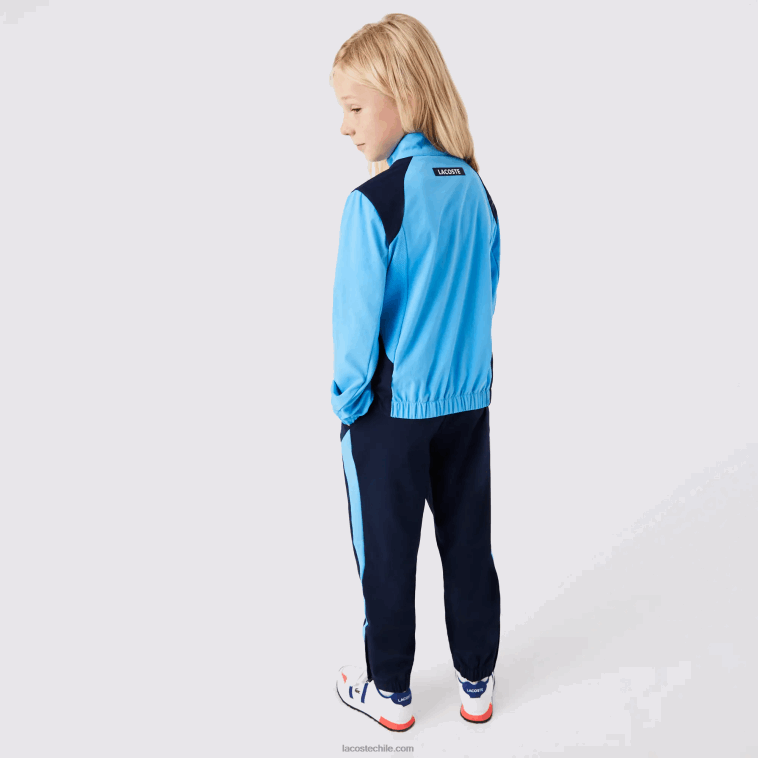 niños Lacoste azul marino y25 chándal deportivo de tenis con bloques de color N6XZ23186