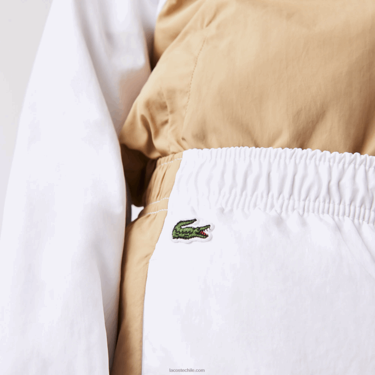 niños Lacoste beige blanco wn5 pantalones de chándal con banda en contraste N6XZ23224