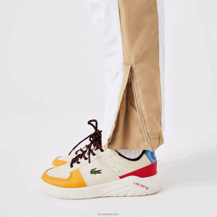 niños Lacoste beige blanco wn5 pantalones de chándal con banda en contraste N6XZ23224