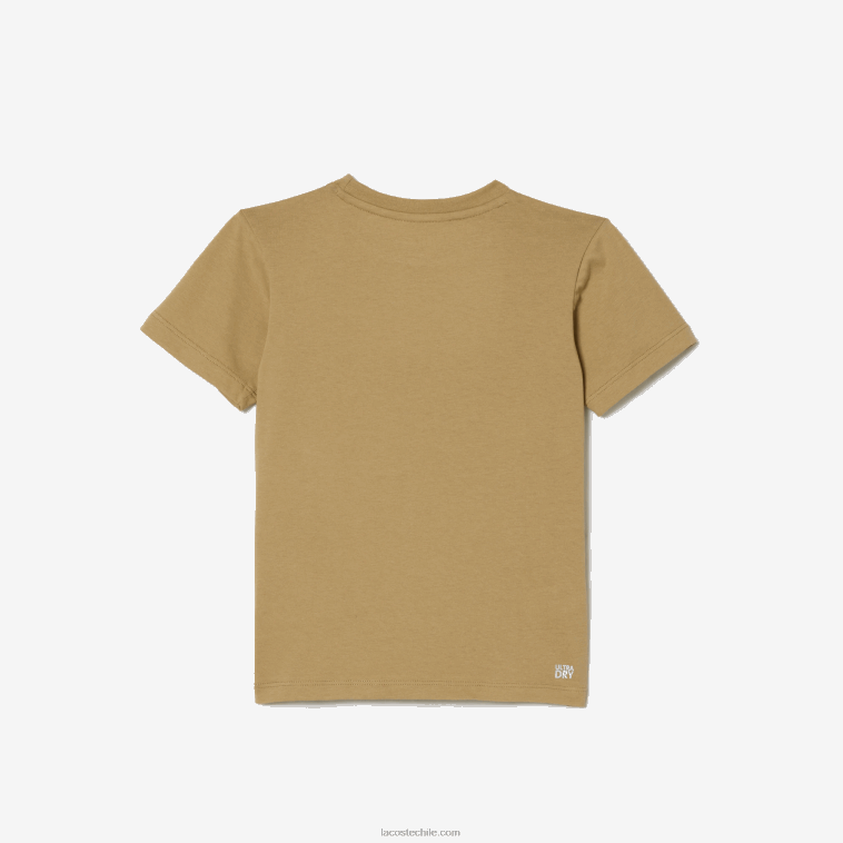 niños Lacoste beige naranja vi2 camiseta sport tennis jersey tecnico oversize cocodrilo N6XZ23018