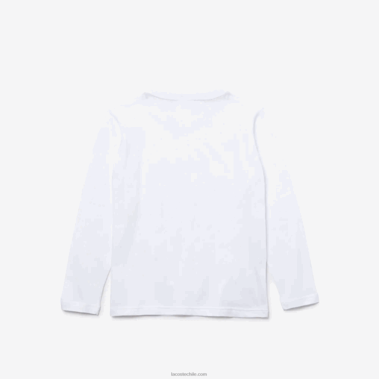niños Lacoste blanco 001 camiseta con cuello redondo N6XZ23140