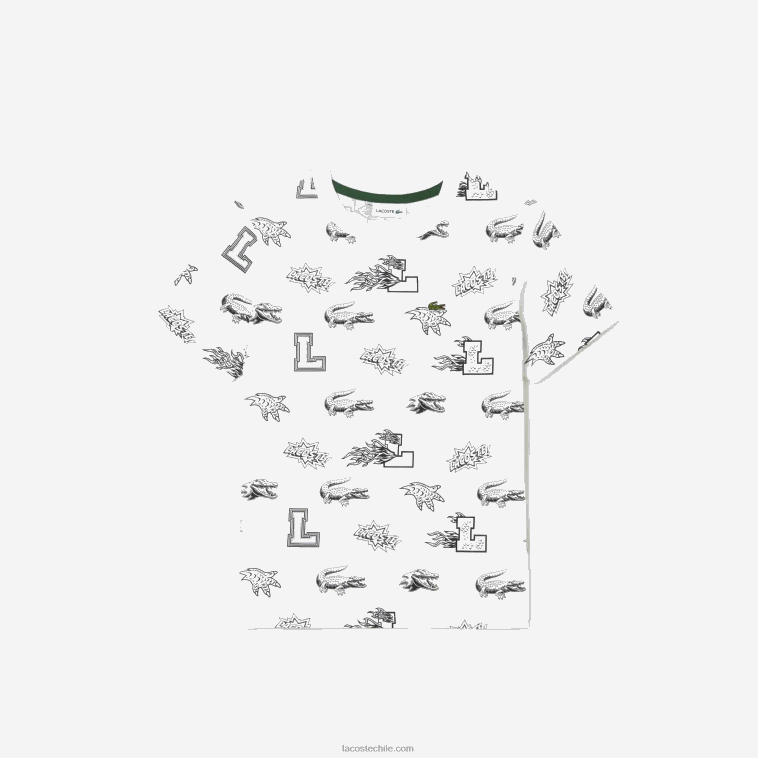 niños Lacoste blanco 001 camiseta de algodón orgánico con estampado personalizado N6XZ23136