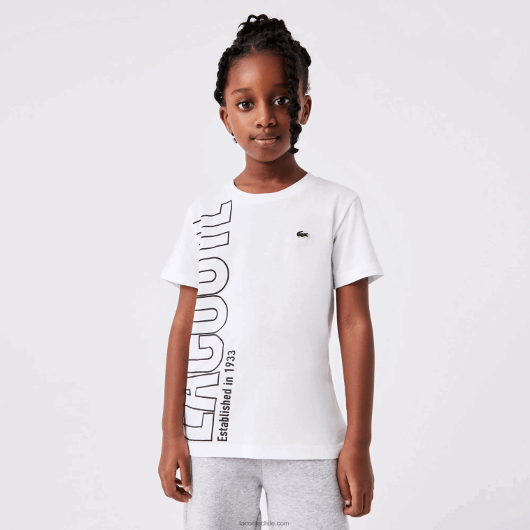 niños Lacoste blanco 001 camiseta oversize con logo N6XZ23158