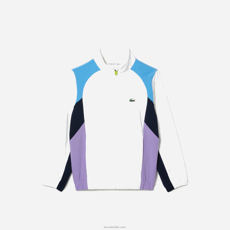 niños Lacoste blanco azul marino violeta 6hu chándal deportivo de tenis con bloques de color N6XZ23185