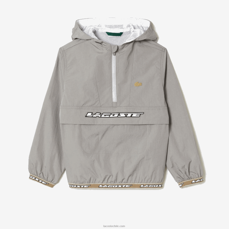 niños Lacoste kzw gris chaqueta con capucha N6XZ23065