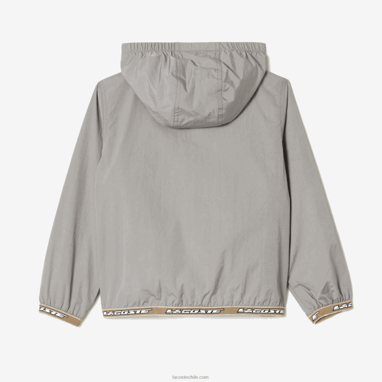 niños Lacoste kzw gris chaqueta con capucha N6XZ23065