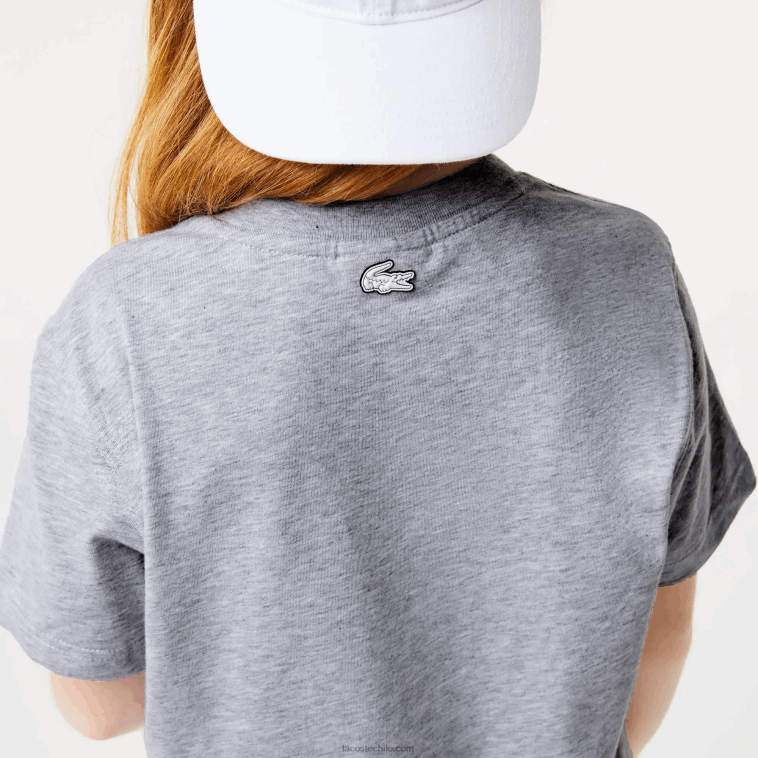 niños Lacoste lomo gris cca camiseta oversize estilo marinero N6XZ23143