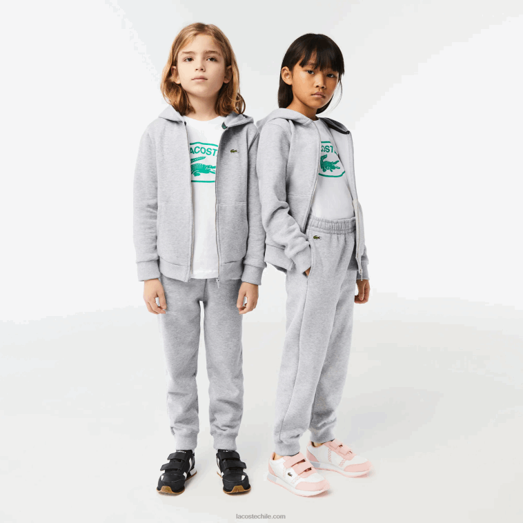 niños Lacoste lomo gris cca pantalones de chándal con diseño colour block N6XZ23198
