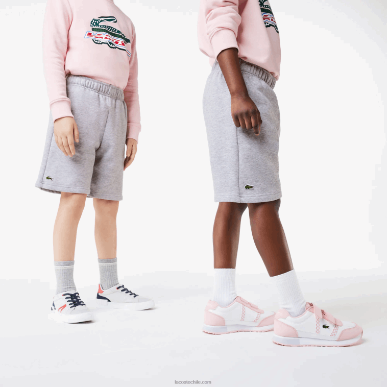 niños Lacoste lomo gris cca shorts de felpa de algodón orgánico peinado N6XZ23101