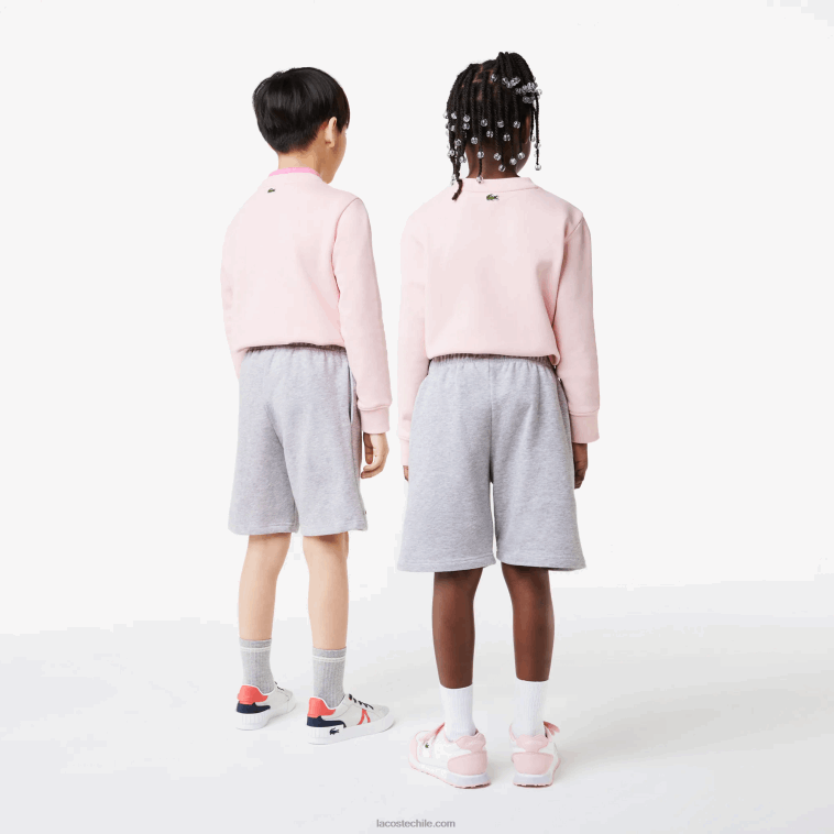 niños Lacoste lomo gris cca shorts de felpa de algodón orgánico peinado N6XZ23101