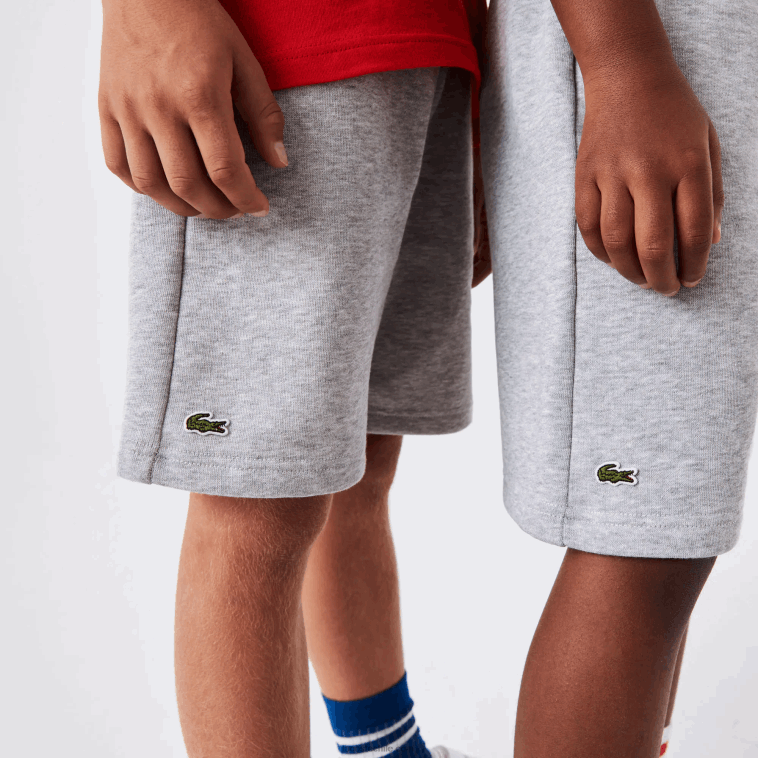 niños Lacoste lomo gris cca shorts de felpa de algodón orgánico peinado N6XZ23101