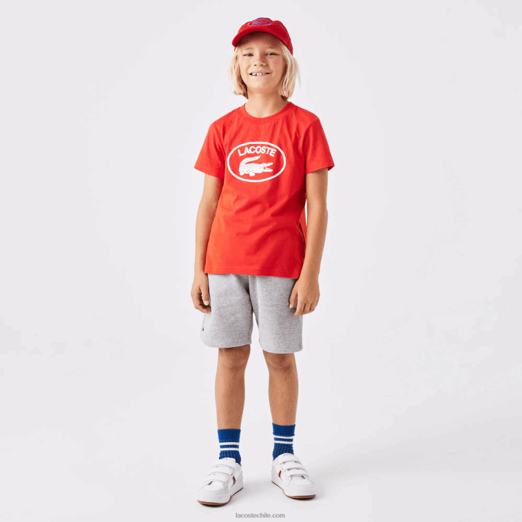 niños Lacoste lomo gris cca shorts de felpa de algodón orgánico peinado N6XZ23101