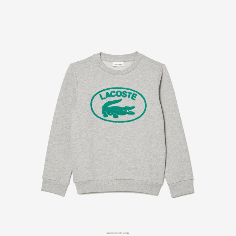 niños Lacoste lomo gris cca sudadera color block con logo en contraste N6XZ23057