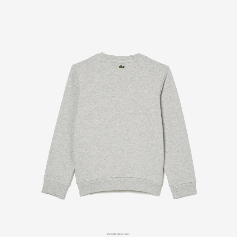 niños Lacoste lomo gris cca sudadera color block con logo en contraste N6XZ23057