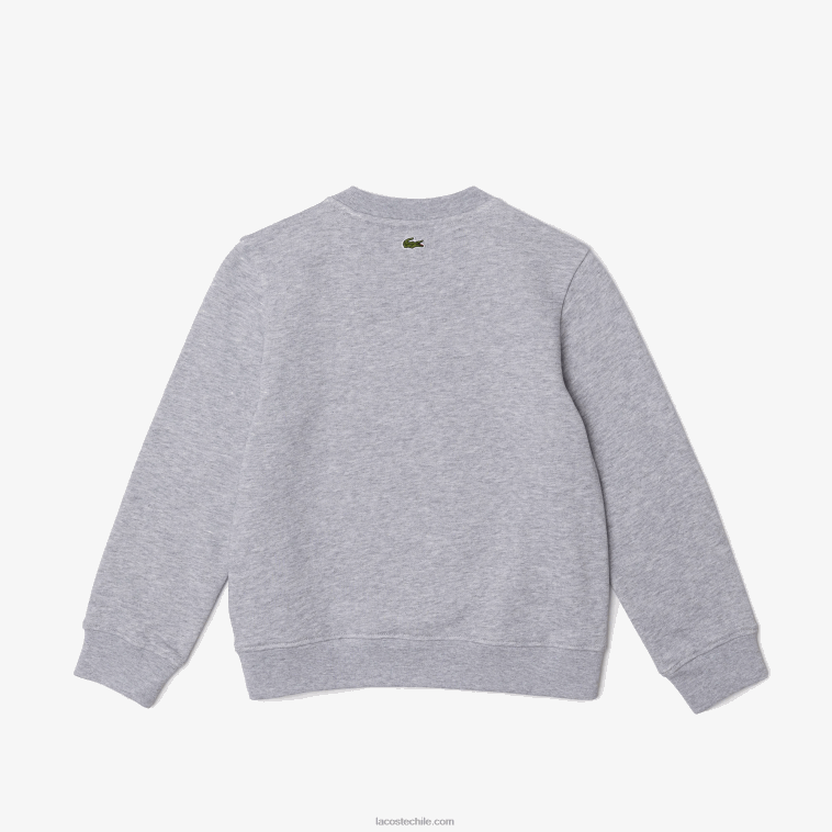 niños Lacoste lomo gris cca sudadera de algodón orgánico N6XZ23050
