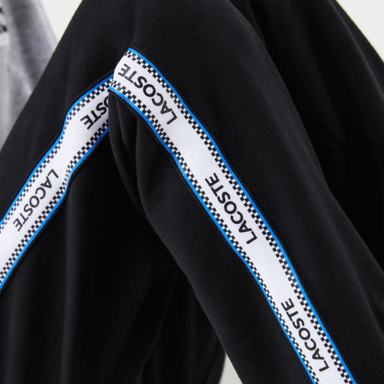 niños Lacoste negro azul 985 pantalones de chándal con bandas estampadas N6XZ23223