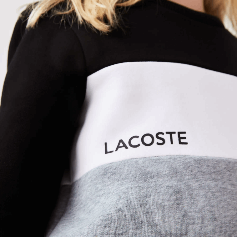 niños Lacoste negro blanco gris chine nua sudadera con logo y cuello redondo N6XZ23236