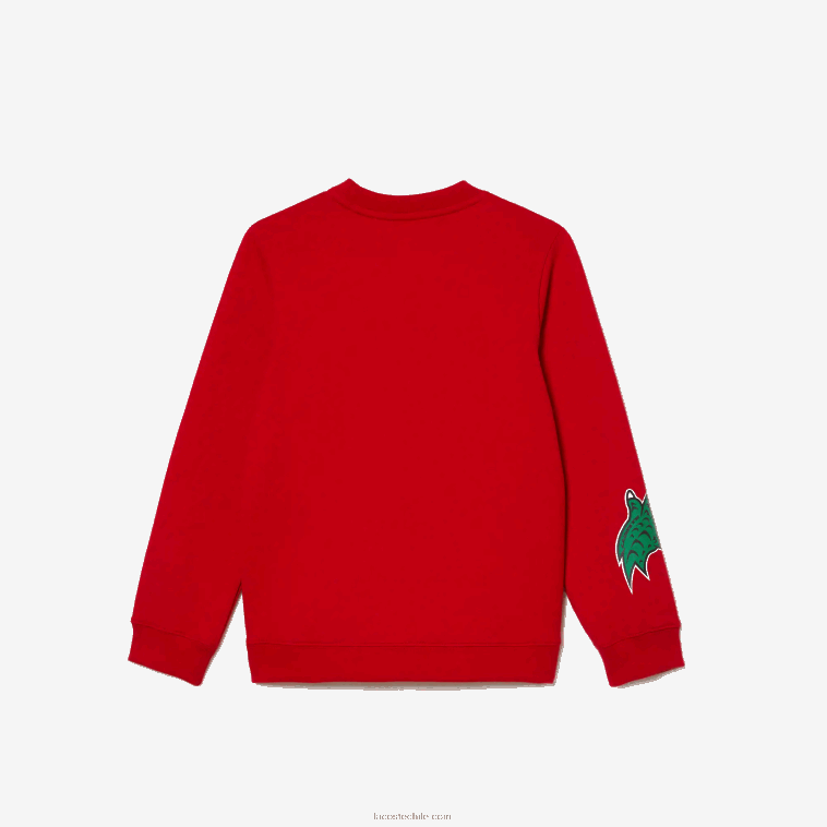 niños Lacoste rojo 240 sudadera con estampado de cómic N6XZ23193