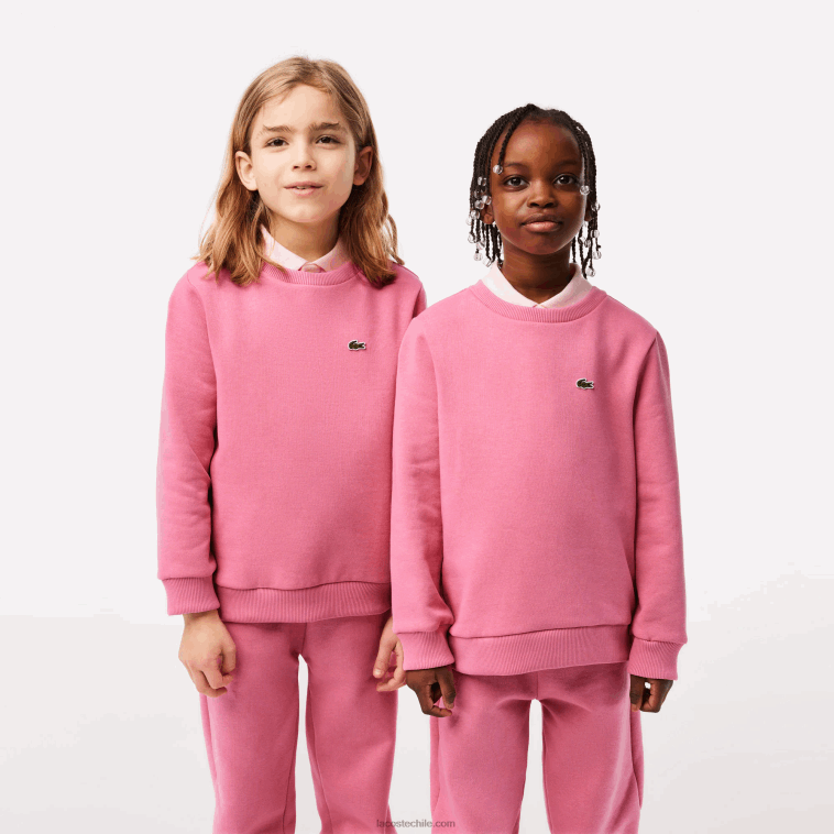 niños Lacoste rosa 2r3 sudadera de franela de algodón orgánico N6XZ23051