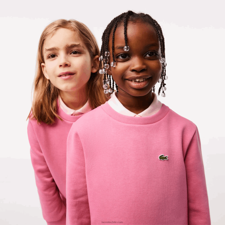 niños Lacoste rosa 2r3 sudadera de franela de algodón orgánico N6XZ23051