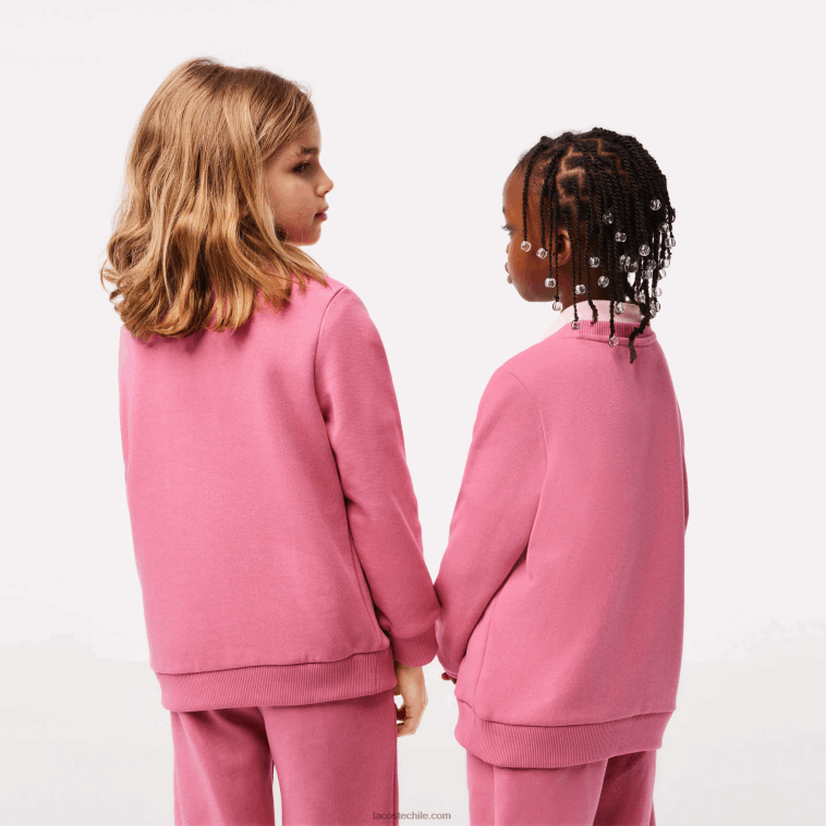 niños Lacoste rosa 2r3 sudadera de franela de algodón orgánico N6XZ23051