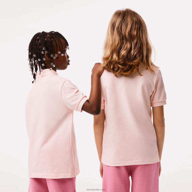 niños Lacoste rosa claro t03 polo de petit piqué regular fit N6XZ23137