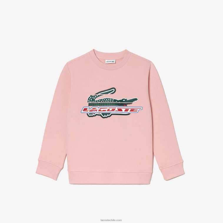 niños Lacoste rosa kf9 sudadera de algodón orgánico N6XZ23049