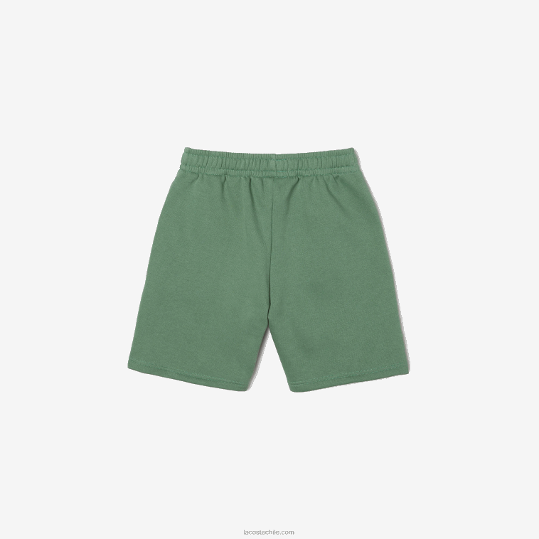 niños Lacoste verde caqui kx5 shorts de felpa de algodón orgánico peinado N6XZ23098