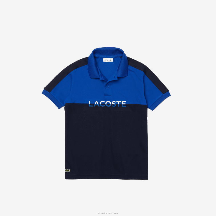 Niños Lacoste azul marino mt5 polo transpirable de piqué color block N6XZ23183 Niños Lacoste azul marino mt5 polo transpirable de piqué color block N6XZ23183