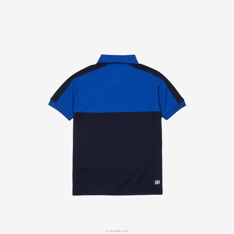 Niños Lacoste azul marino mt5 polo transpirable de piqué color block N6XZ23183