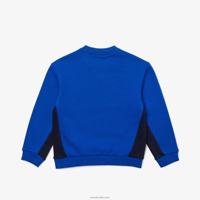 Niños Lacoste azul marino mt5 sudadera polar con cuello redondo N6XZ23265