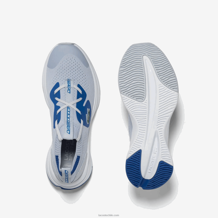 juniors Lacoste azul claro 52c tenis run spin de tejido de punto N6XZ23312