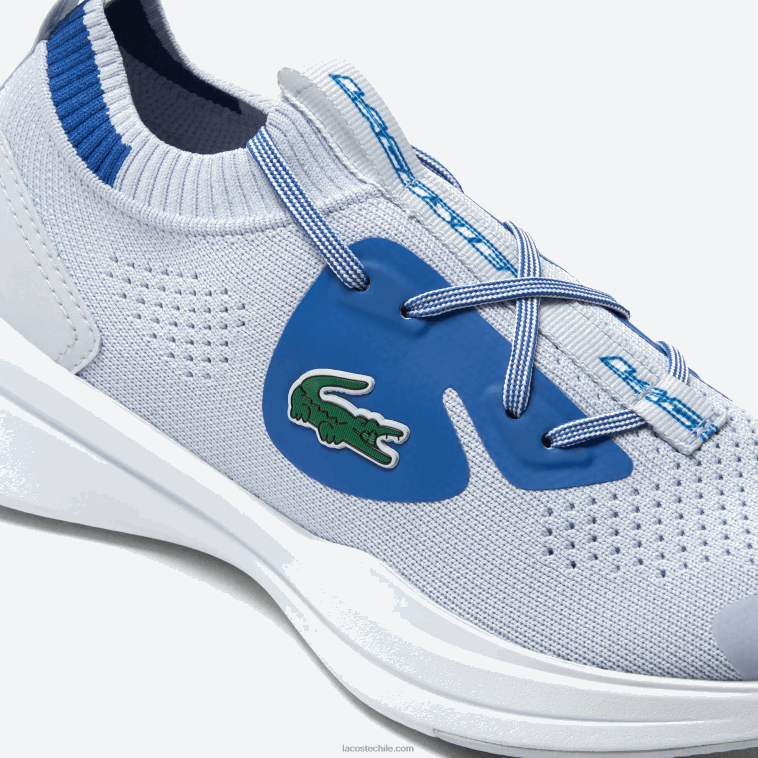 juniors Lacoste azul claro 52c tenis run spin de tejido de punto N6XZ23312