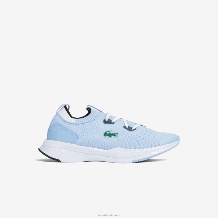 juniors Lacoste azul claro blanco 2k7 tenis run spin knit textil color contraste N6XZ23329 juniors Lacoste azul claro blanco 2k7 tenis run spin knit textil color contraste N6XZ23329