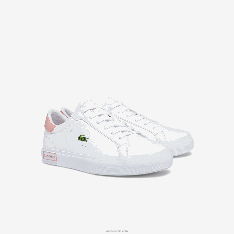 juniors Lacoste blanco y rosa claro 1y9 tenis sintéticos powercourt N6XZ23308