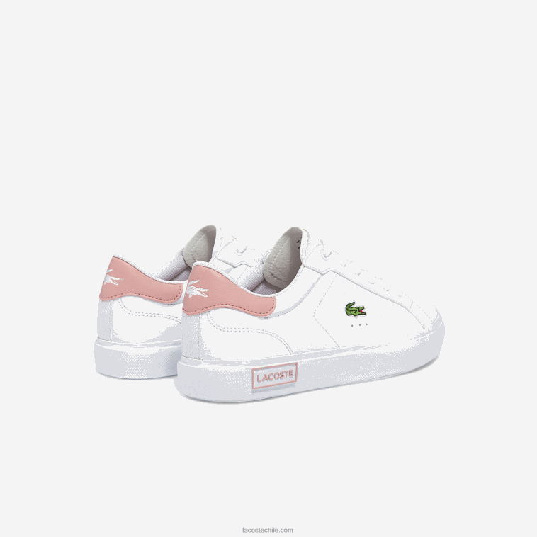 juniors Lacoste blanco y rosa claro 1y9 tenis sintéticos powercourt N6XZ23308