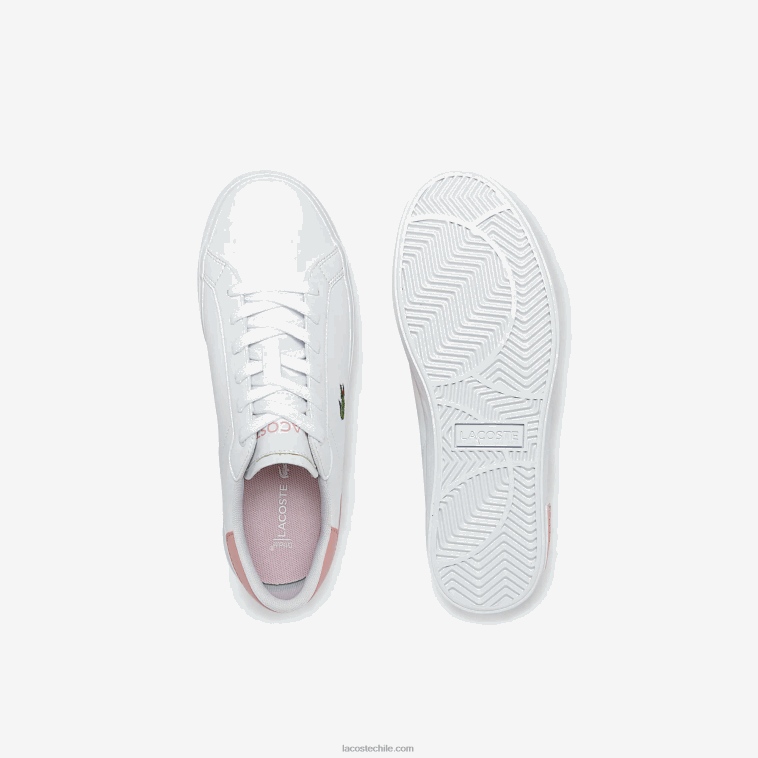juniors Lacoste blanco y rosa claro 1y9 tenis sintéticos powercourt N6XZ23308