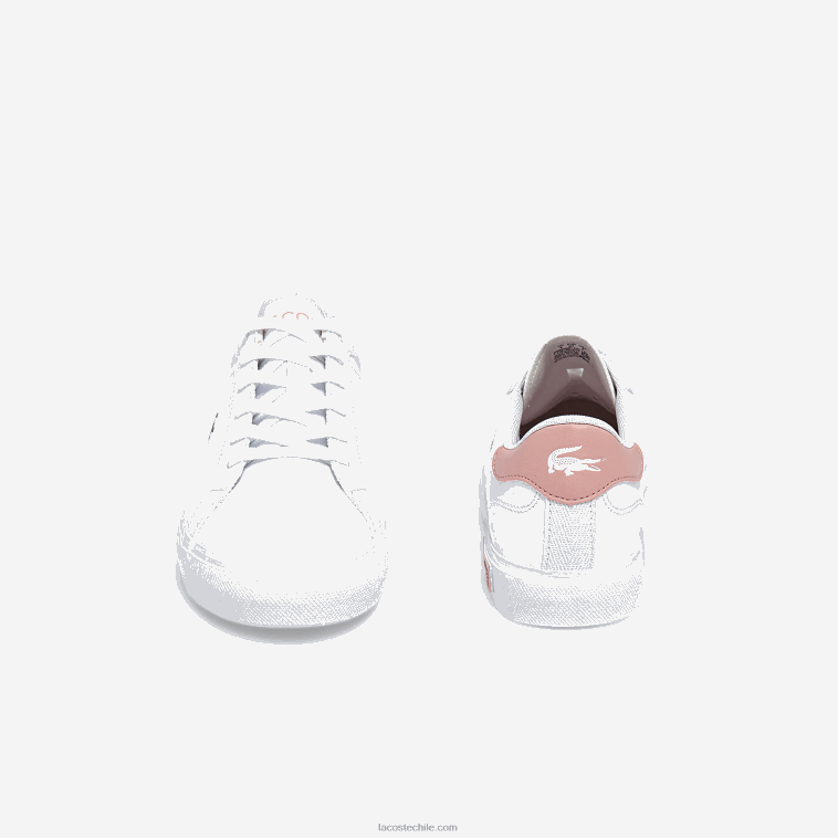 juniors Lacoste blanco y rosa claro 1y9 tenis sintéticos powercourt N6XZ23308