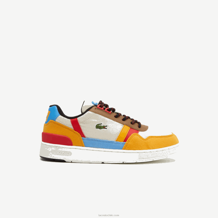 juniors Lacoste blanquecino y amarillo ht3 zapatos al aire libre sintéticos de invierno t-clip N6XZ23334