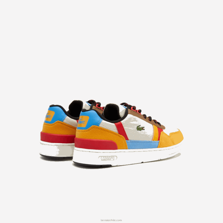 juniors Lacoste blanquecino y amarillo ht3 zapatos al aire libre sintéticos de invierno t-clip N6XZ23334