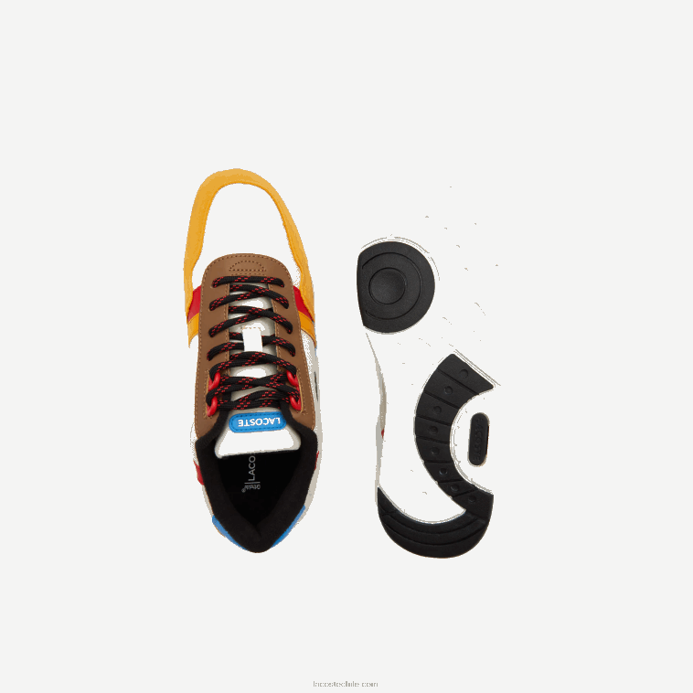 juniors Lacoste blanquecino y amarillo ht3 zapatos al aire libre sintéticos de invierno t-clip N6XZ23334