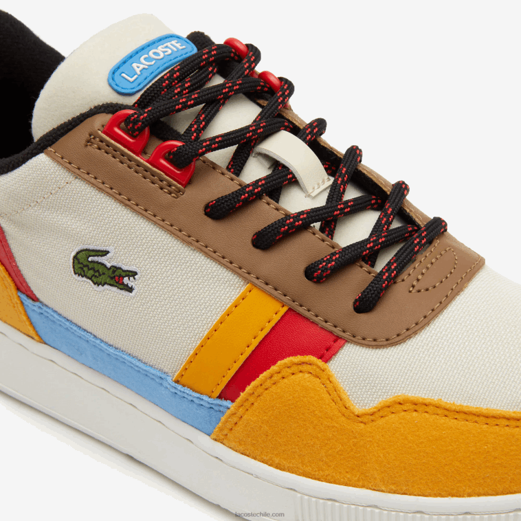 juniors Lacoste blanquecino y amarillo ht3 zapatos al aire libre sintéticos de invierno t-clip N6XZ23334