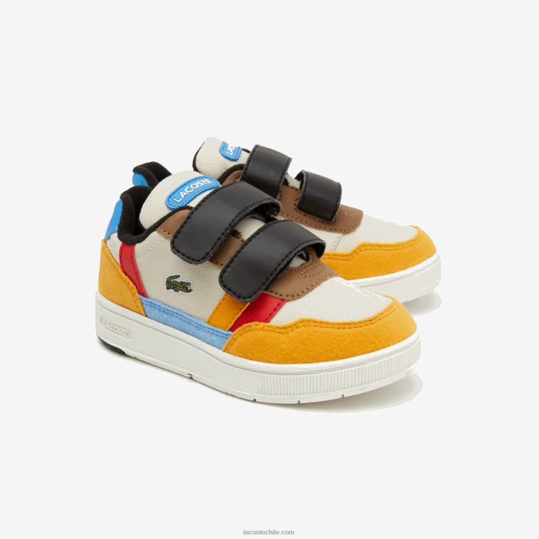 infantes Lacoste blanquecino y amarillo ht3 zapatos al aire libre sintéticos de invierno t-clip N6XZ22992