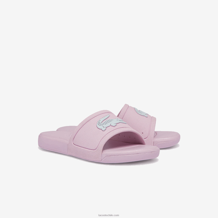 niños Lacoste rosa claro y blanco 208 l.30 toboganes sintéticos N6XZ23233