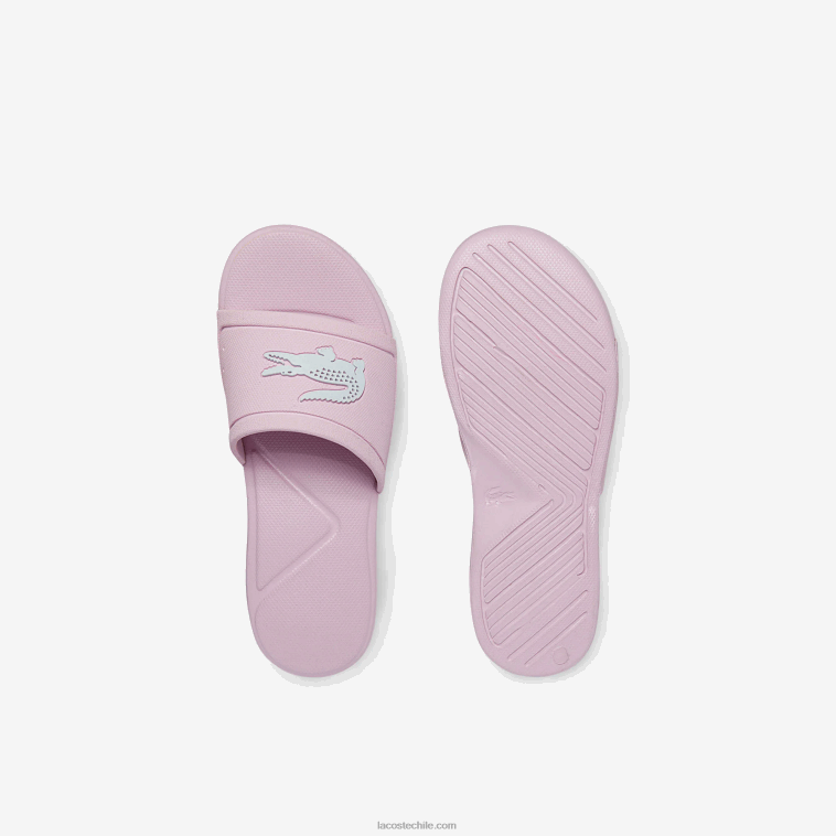 niños Lacoste rosa claro y blanco 208 l.30 toboganes sintéticos N6XZ23233