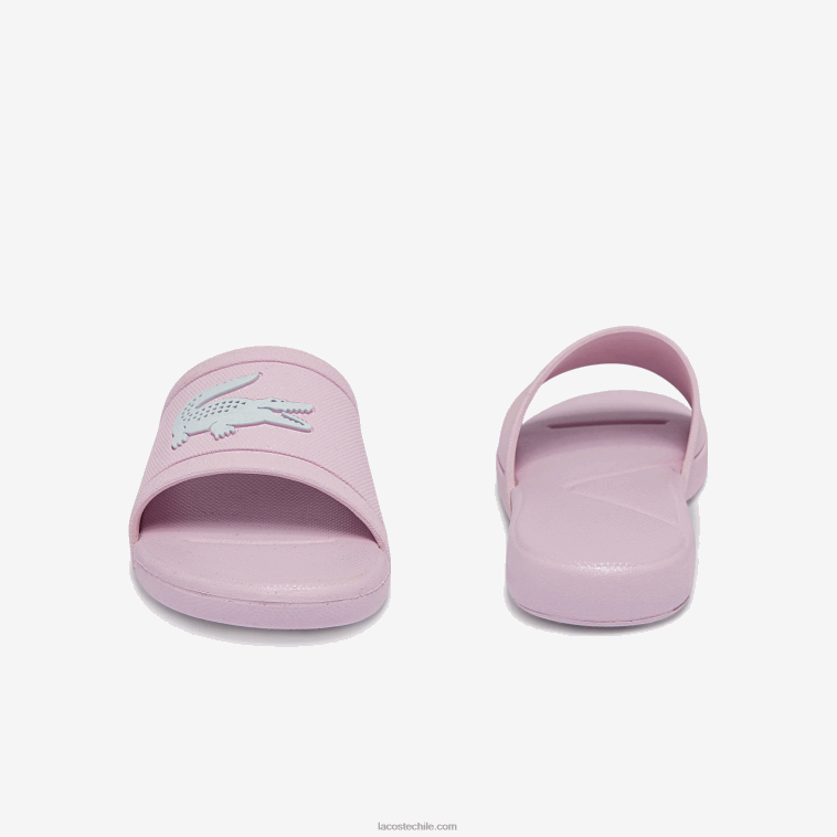 niños Lacoste rosa claro y blanco 208 l.30 toboganes sintéticos N6XZ23233