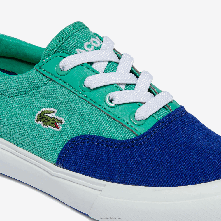 infantes Lacoste azul verde bg3 tenis Jump Serve de lona con encaje N6XZ22976