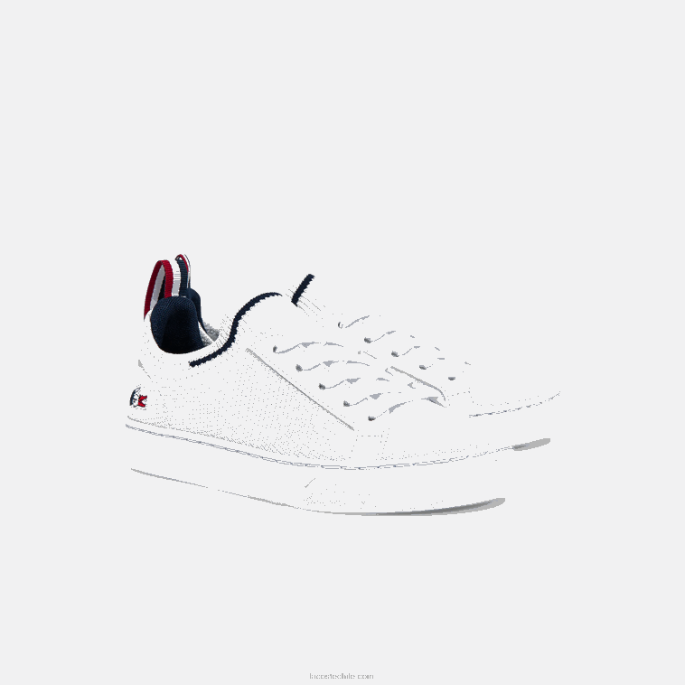niños Lacoste blanco/azul marino y rojo 407 tenis la piquee textil tricolor N6XZ23304