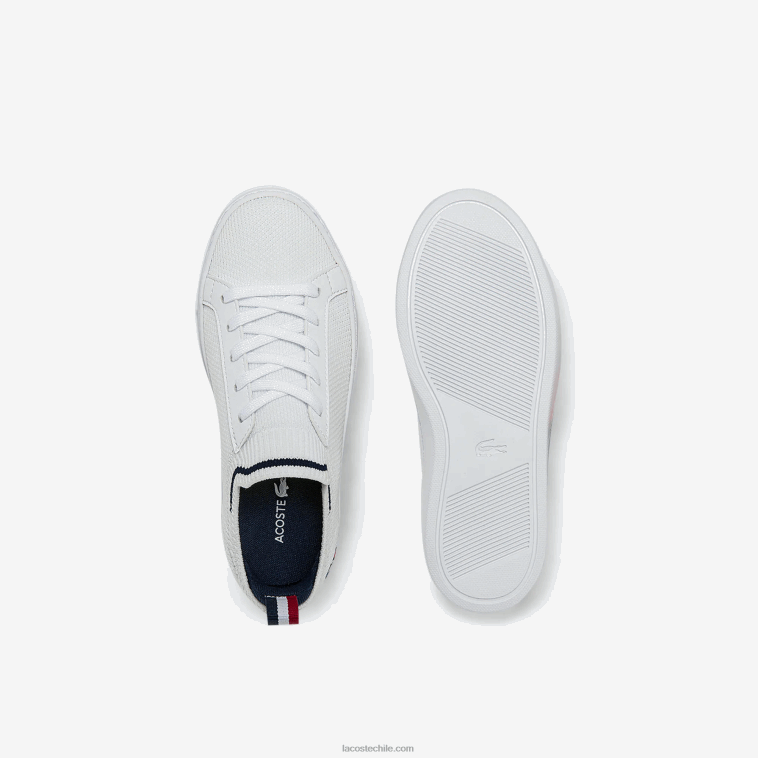niños Lacoste blanco/azul marino y rojo 407 tenis la piquee textil tricolor N6XZ23304