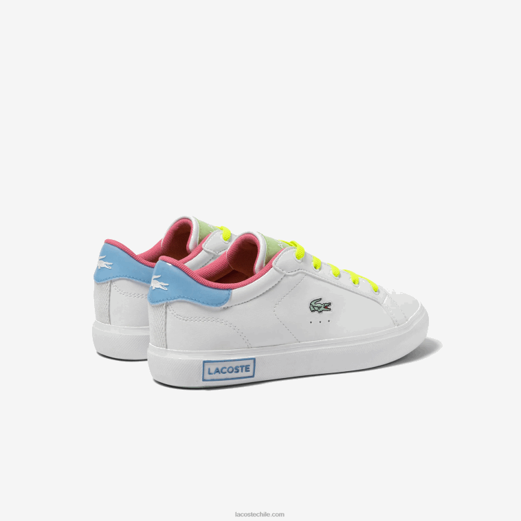 niños Lacoste blanco/verde 082 tenis powercourt sintéticos color pop N6XZ23071